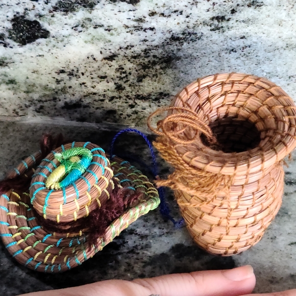 🌵Cute Boho Wicker Mini Hat and Basket - Picture 2 of 5